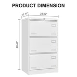 Filing Cabinet Lateral File Cabinet 3 Drawer,Locking Metal File Cabinets Three Drawer, Office Filing Cabinet with Lock Drawers