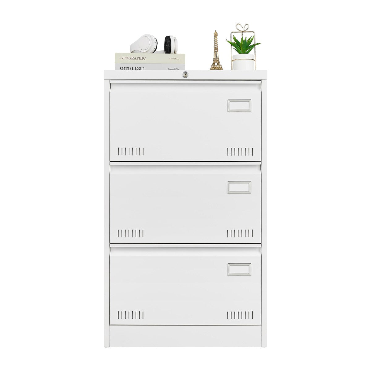 Filing Cabinet Lateral File Cabinet 3 Drawer,Locking Metal File Cabinets Three Drawer, Office Filing Cabinet with Lock Drawers
