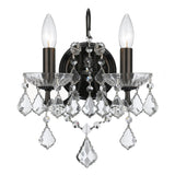 Filmore 2 Light Clear Crystal Bronze Sconce - 10.5'' W x 12.5'' H x 7'' D