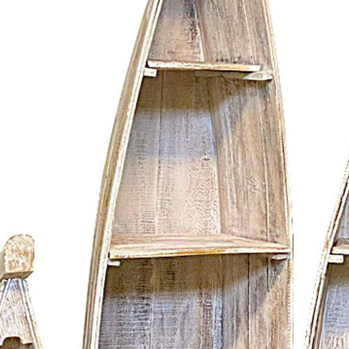 Fin 3 Piece Wood Rack Shelves, Boat, Nautical, Distressed Washed Brown