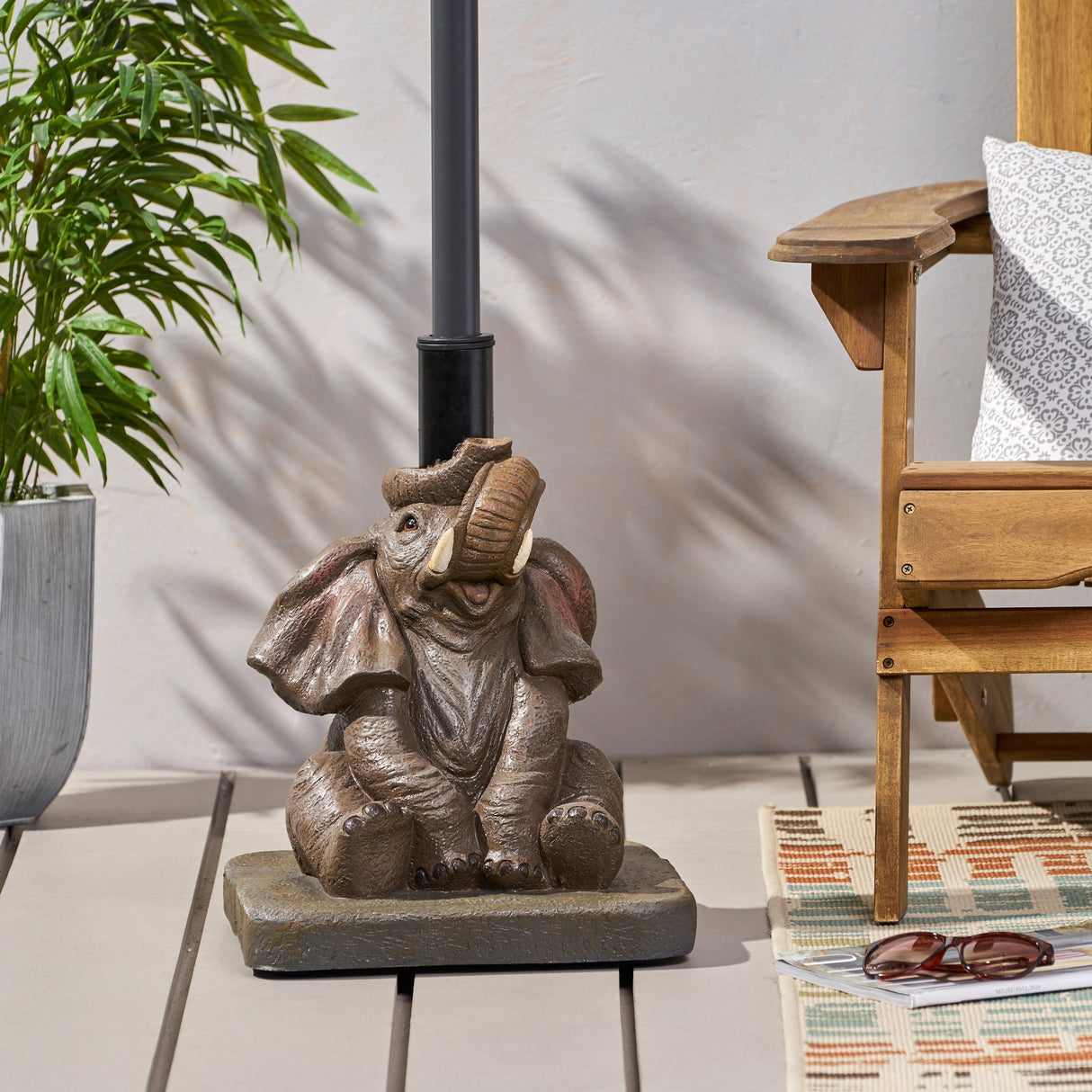 Finchley Elephant Umbrella Base by Christopher Knight Home - 13.50" W x 13.50" L x 18.00" H