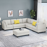 Findon Contemporary 6-piece Fabric Sectional by Christopher Knight Home