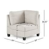 Findon Fabric 7 Seater Tufted Sectional Sofa by Christopher Knight Home