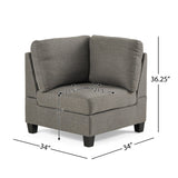 Findon Fabric 7 Seater Tufted Sectional Sofa by Christopher Knight Home