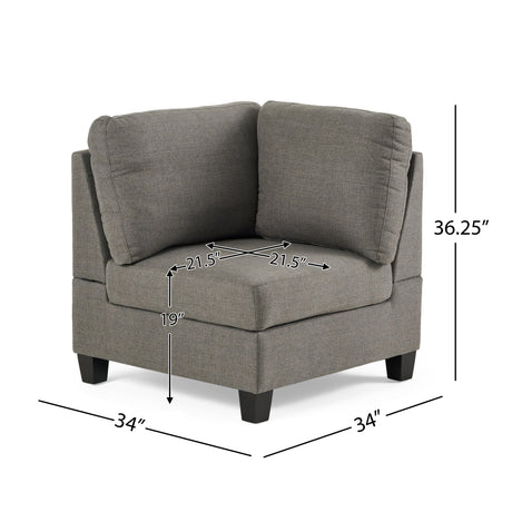 Findon Fabric 7 Seater Tufted Sectional Sofa by Christopher Knight Home