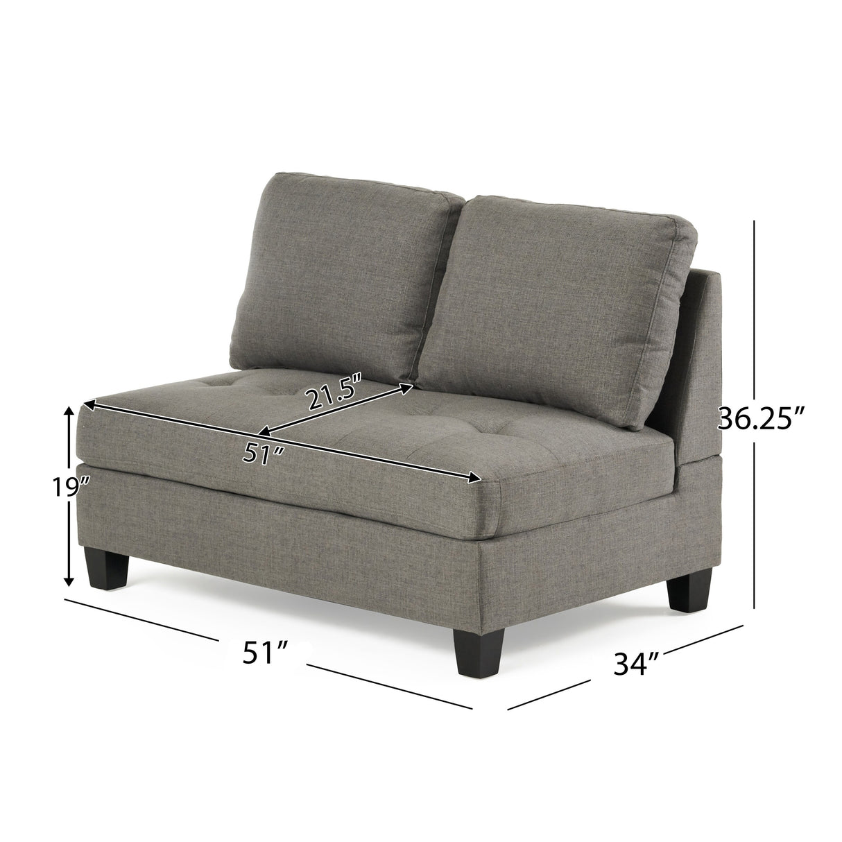 Findon Fabric 7 Seater Tufted Sectional Sofa by Christopher Knight Home