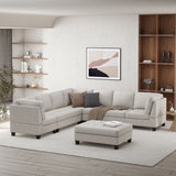 Findon Fabric 7 Seater Tufted Sectional Sofa by Christopher Knight Home