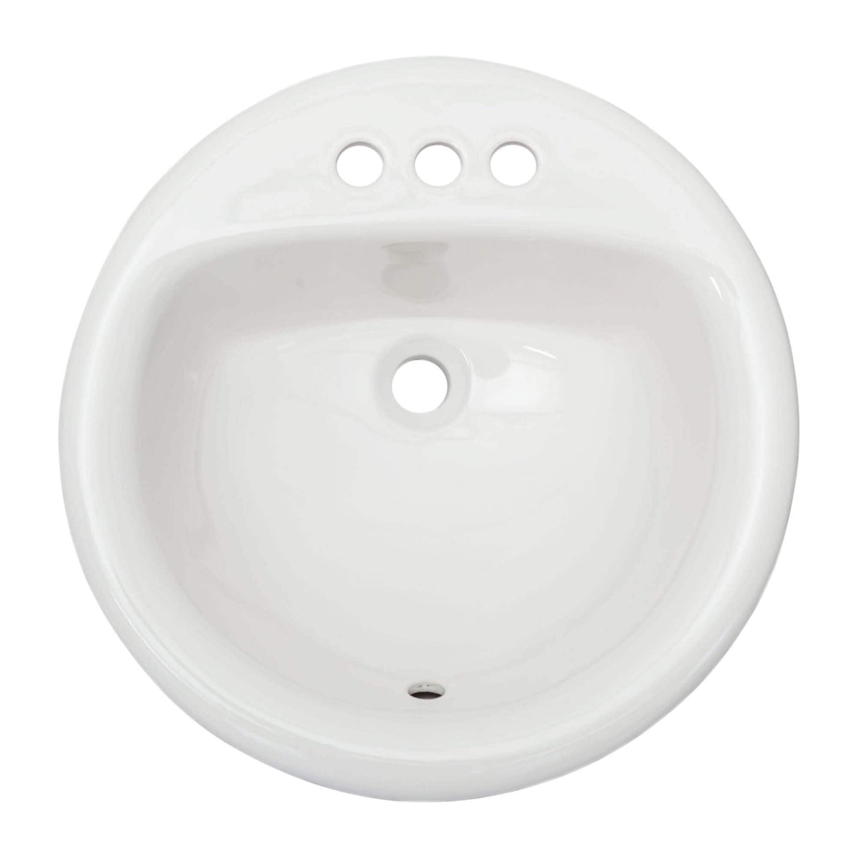 Fine Fixtures Ceramic 19-inch Drop-in Self Rimming White Bathroom Sink - 19" x 19"