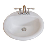 Fine Fixtures Ceramic 19-inch Drop-in Self Rimming White Bathroom Sink - 19" x 19"