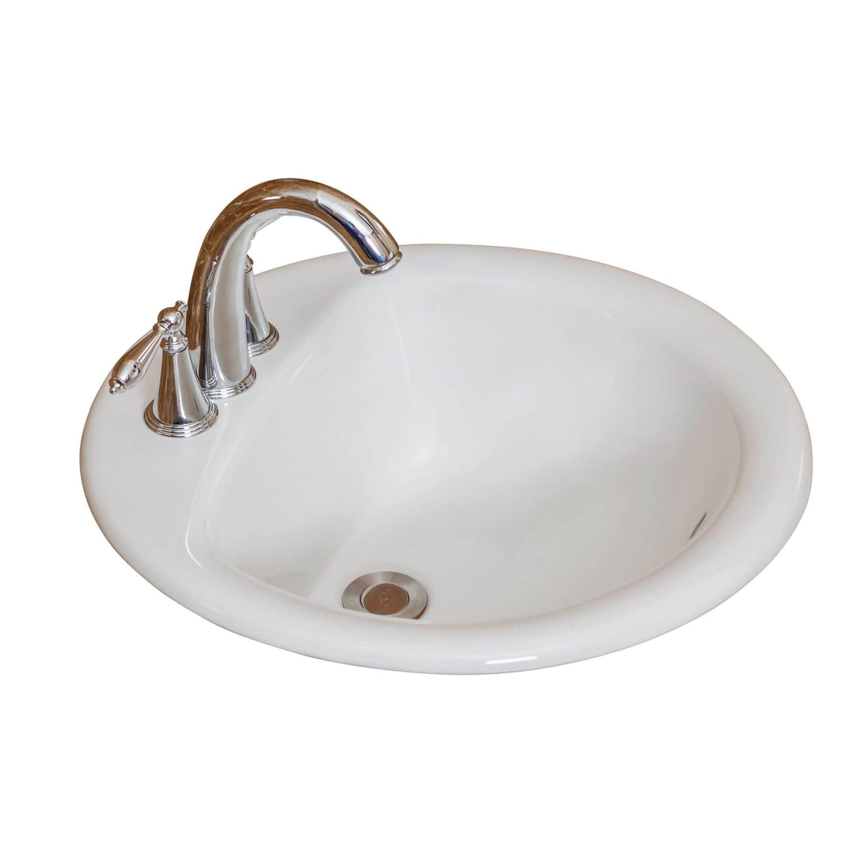 Fine Fixtures Ceramic 19-inch Drop-in Self Rimming White Bathroom Sink - 19" x 19"