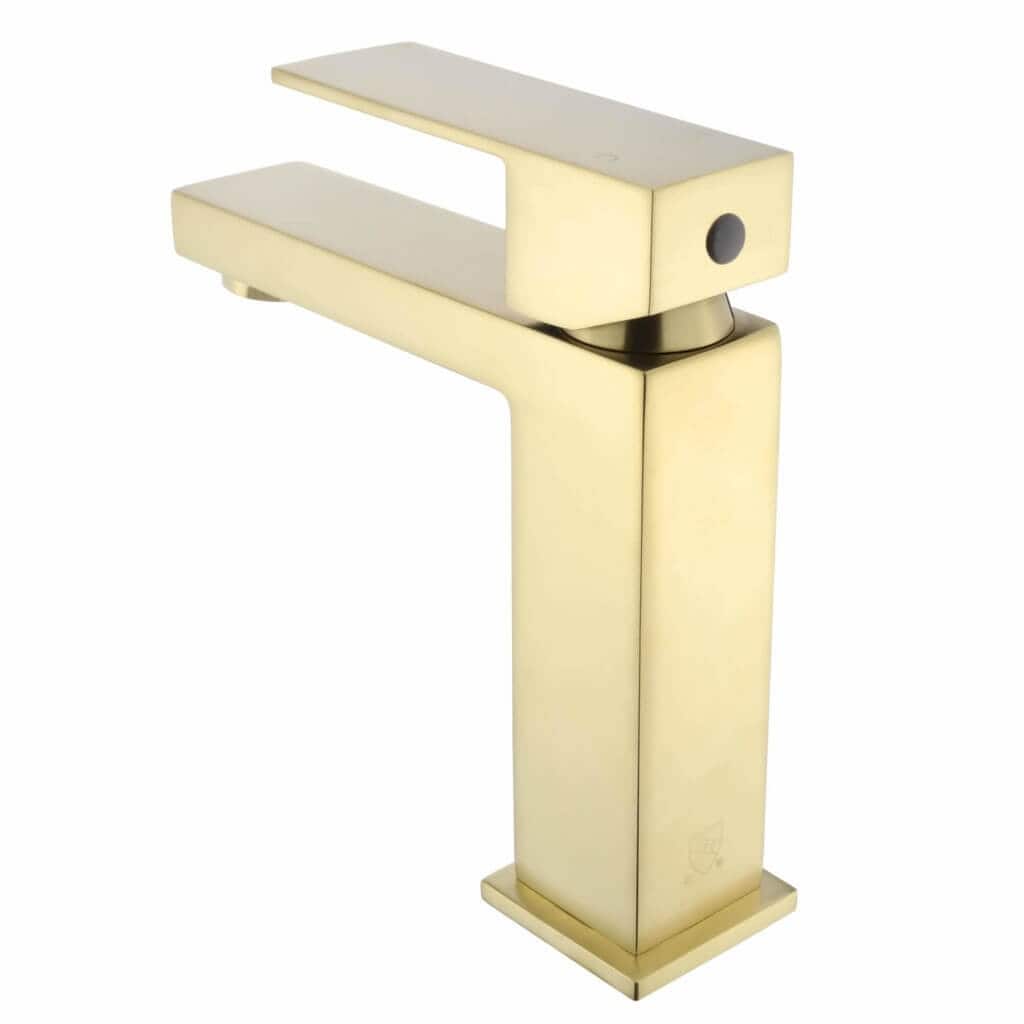 Fine Fixtures Modern Single Hole Bathroom Sink Faucet with Pop-up Drain and Strainer Basket