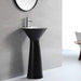 Fine Fixtures Pyramid Pedestal, Elegant One Piece Pedestal Sink, Center Faucet Hole, Vitreous China, White