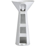 Fine Fixtures Pyramid Pedestal, Elegant One Piece Pedestal Sink, Center Faucet Hole, Vitreous China, White