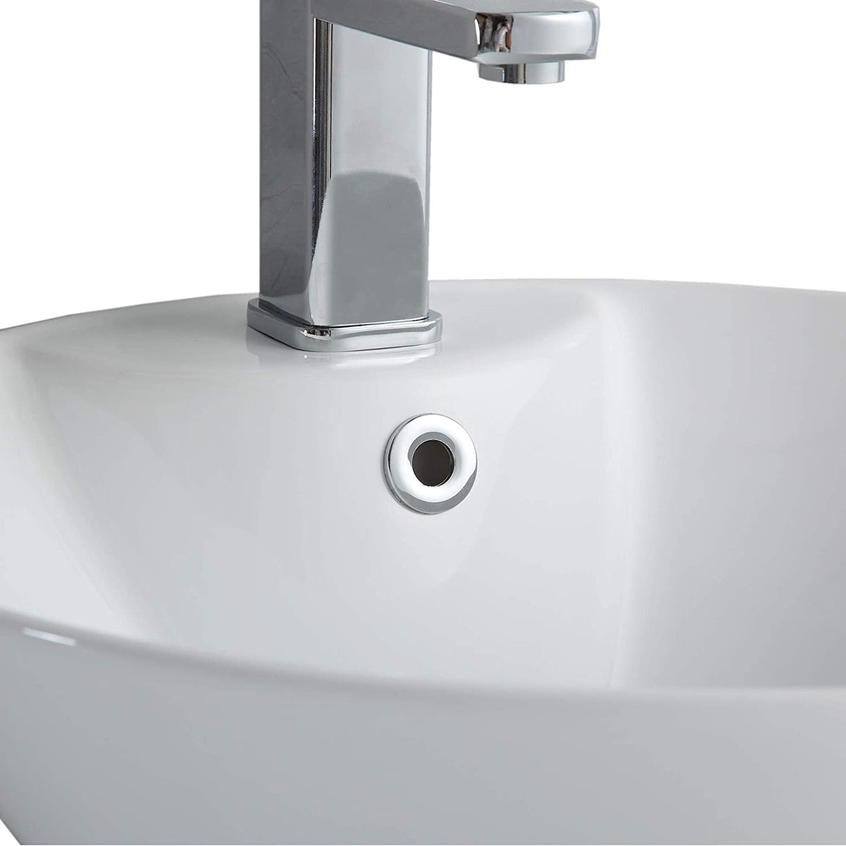 Fine Fixtures Pyramid Pedestal, Elegant One Piece Pedestal Sink, Center Faucet Hole, Vitreous China, White