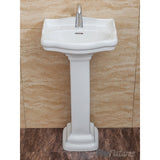 Fine Fixtures, Roosevelt White Pedestal Sink - Vitreous China Ceramic Material (Single Hole)