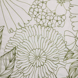 Edie At Home Fine Line Embroidered Floral 18x18 Indoor & Outdoor Decorative Pillow, Lime Green