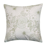 Edie At Home Fine Line Embroidered Floral 18x18 Indoor & Outdoor Decorative Pillow, Lime Green