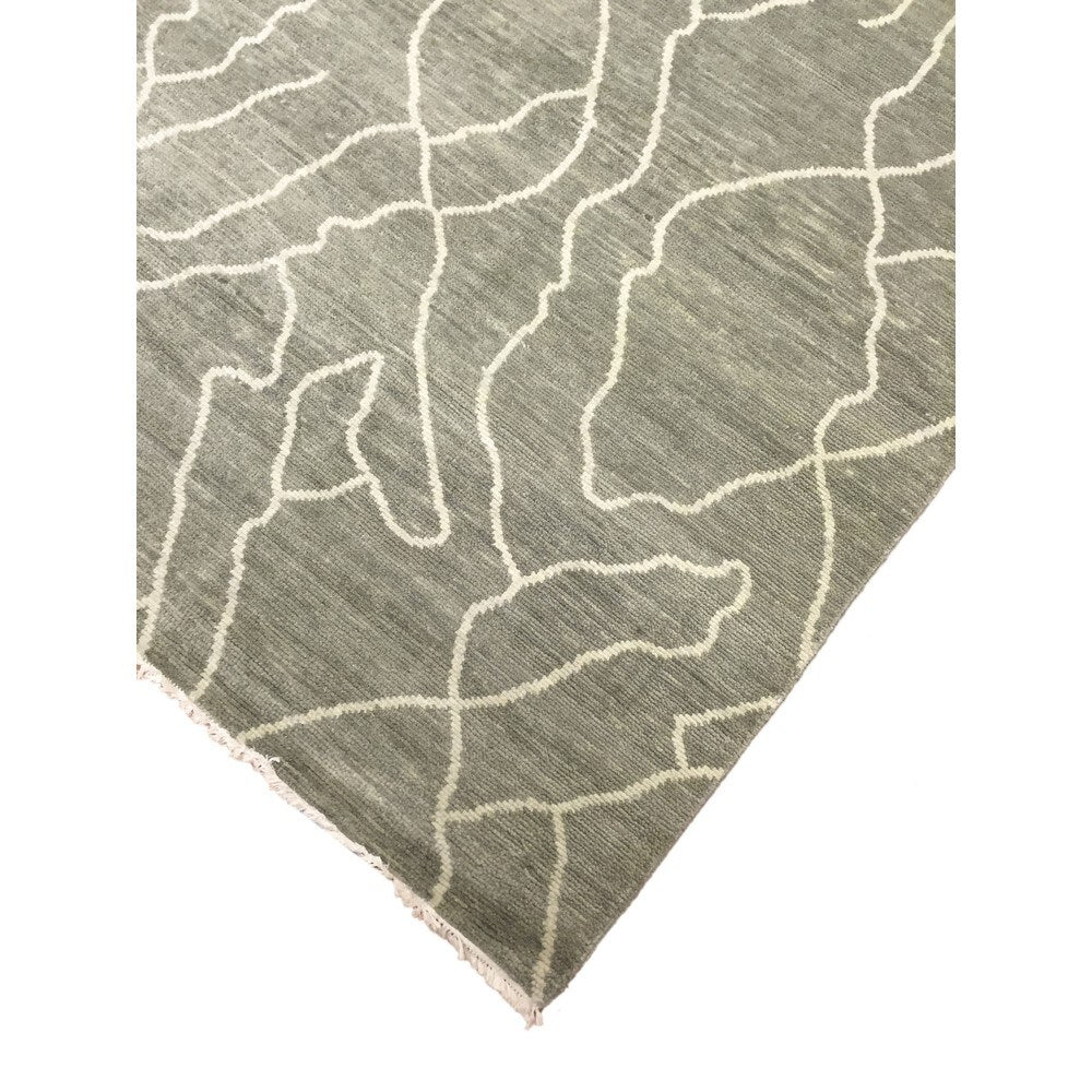 Fine Oushak Anass Grey Hand-knotted Rug (9' x 11'9)