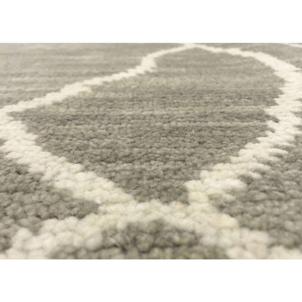 Fine Oushak Anass Grey Hand-knotted Rug (9' x 11'9)
