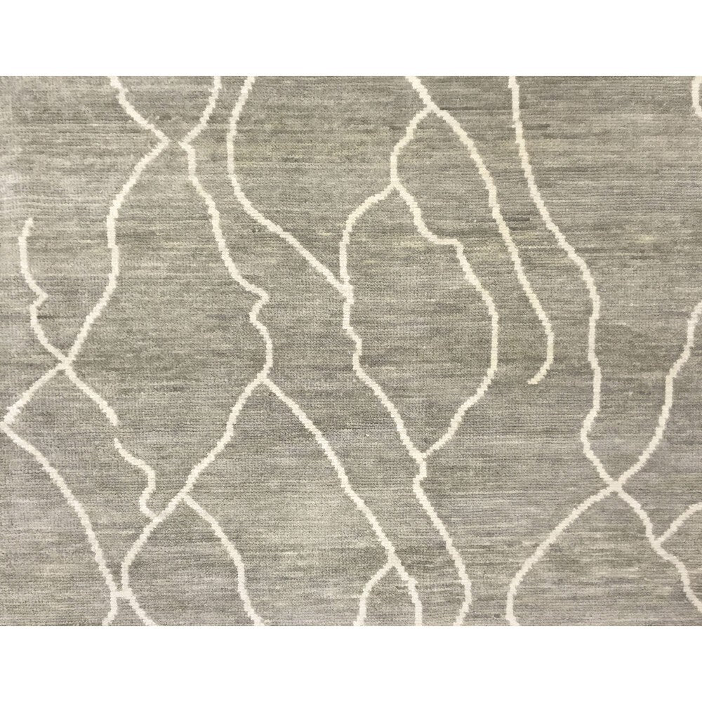 Fine Oushak Anass Grey Hand-knotted Rug (9' x 11'9)