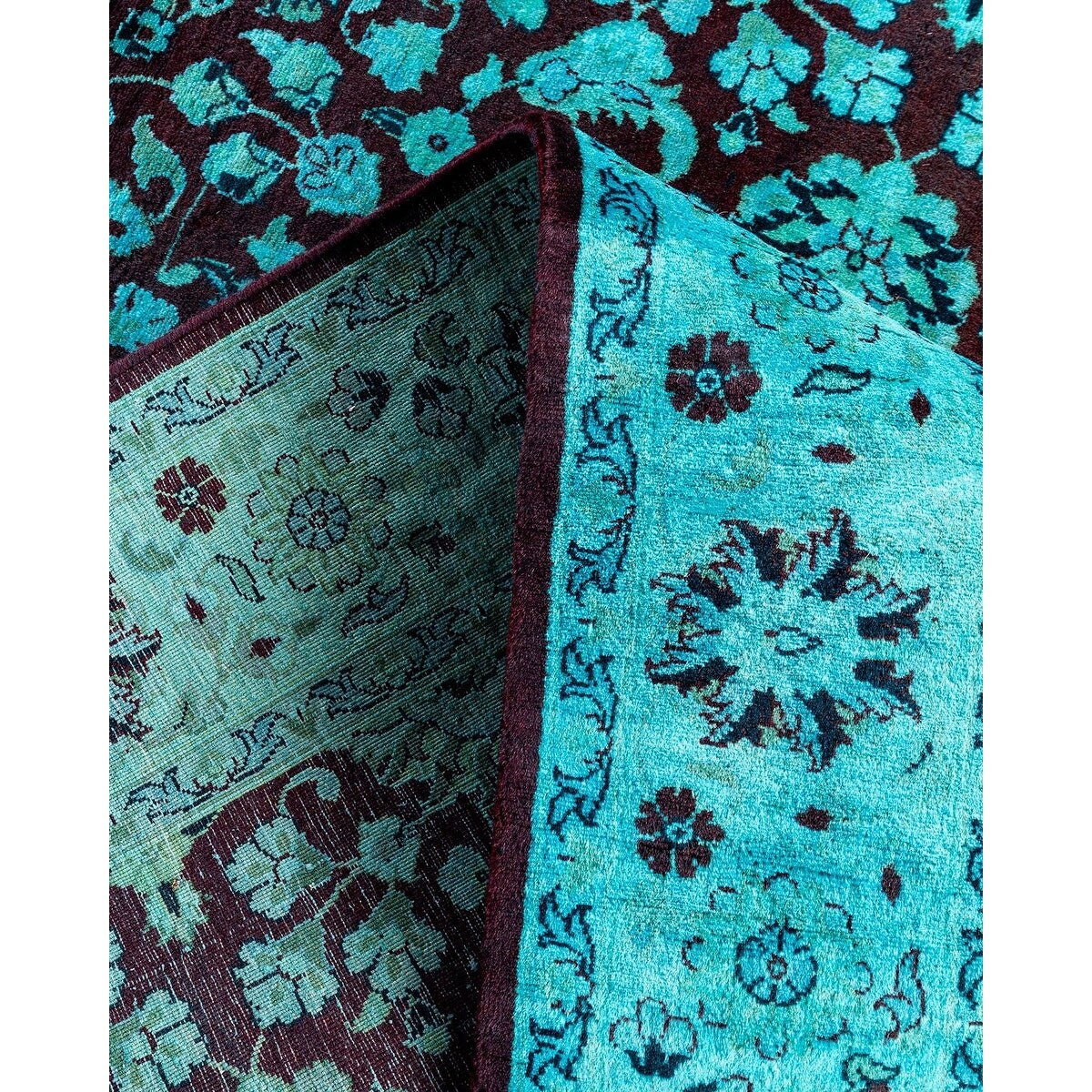 Fine Vibrance One-of-a-Kind Hand-Knotted Area Rug - Blue, 4' 2" x 6' 3" - 4' 2" x 6' 3"