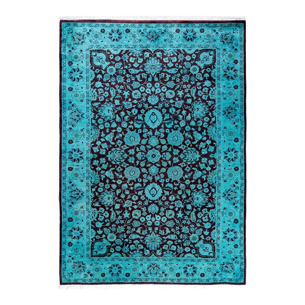 Fine Vibrance One-of-a-Kind Hand-Knotted Area Rug - Blue, 4' 2" x 6' 3" - 4' 2" x 6' 3"