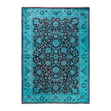 Fine Vibrance One-of-a-Kind Hand-Knotted Area Rug - Blue, 4' 2" x 6' 3" - 4' 2" x 6' 3"