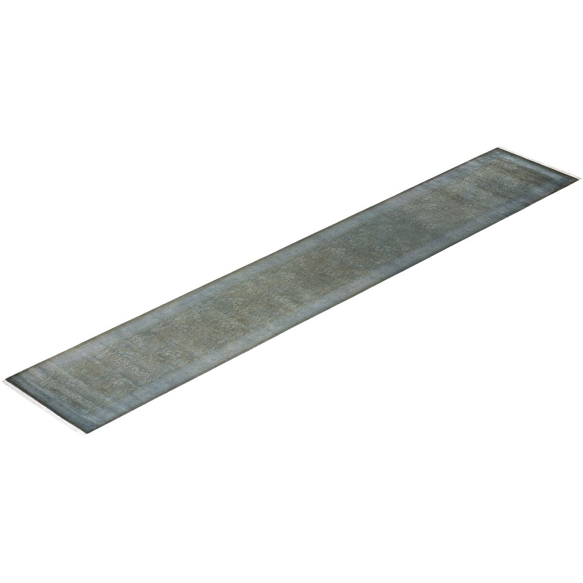 Overton Hand Knotted Wool Vintage Inspired Modern Contemporary Overdyed Brown Runner Rug - 2' 7" x 16' 1"