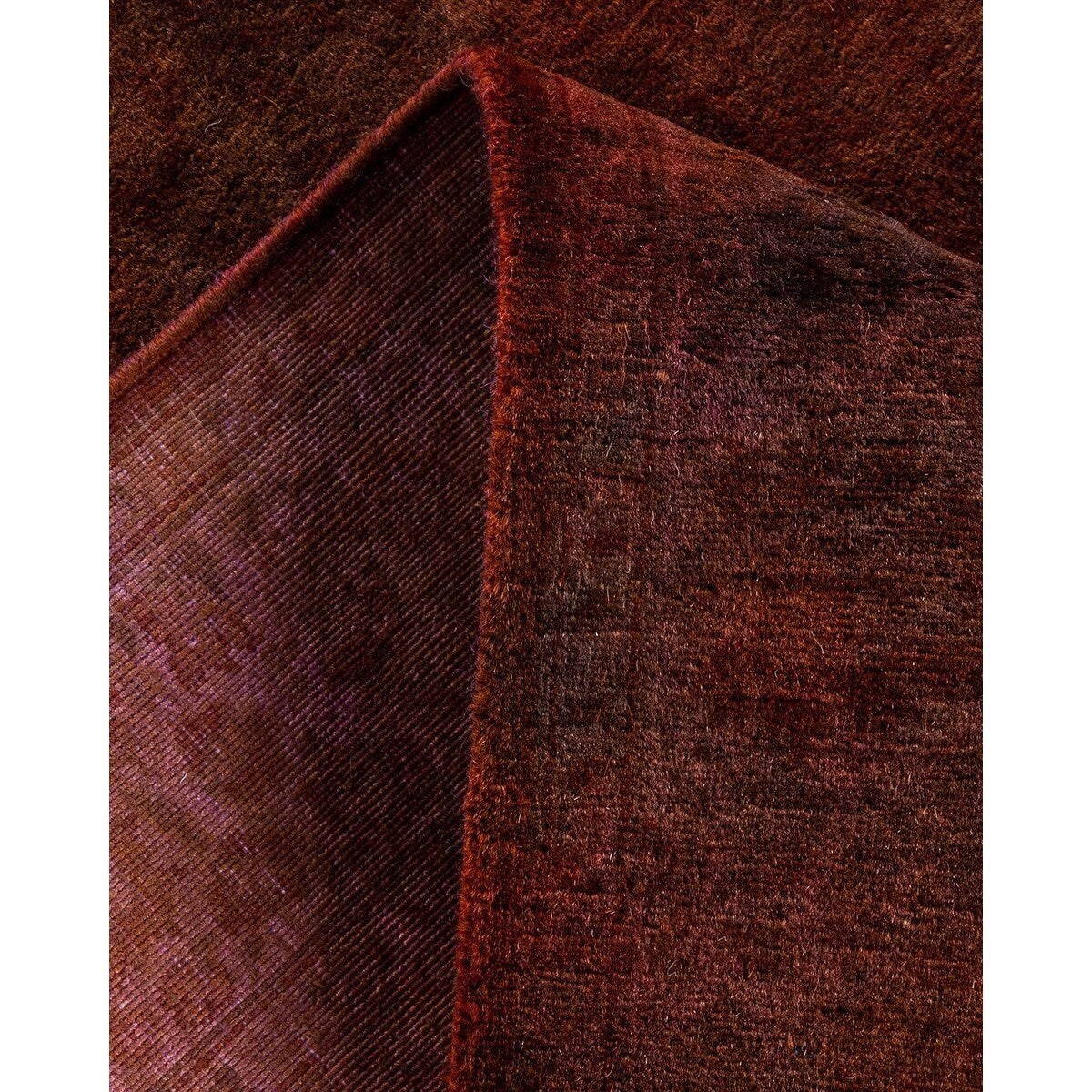 Overton Hand Knotted Wool Vintage Inspired Modern Contemporary Overdyed Brown Runner Rug - 2' 7" x 8' 5"