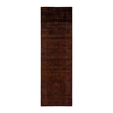 Overton Hand Knotted Wool Vintage Inspired Modern Contemporary Overdyed Brown Runner Rug - 2' 7" x 8' 5"