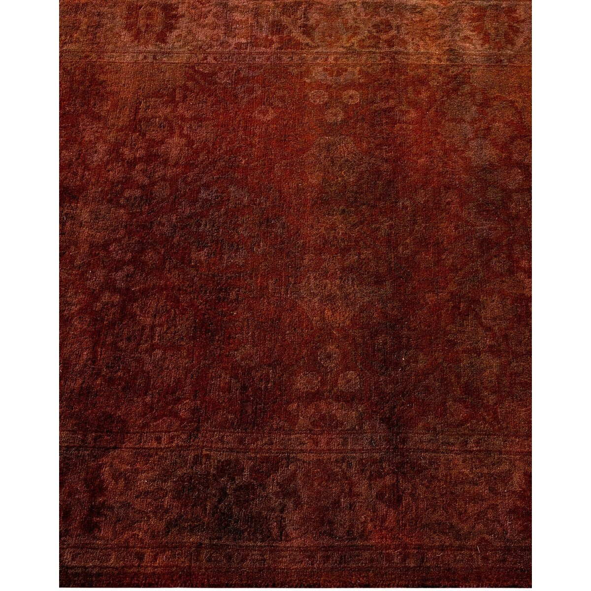 Overton Hand Knotted Wool Vintage Inspired Modern Contemporary Overdyed Brown Runner Rug - 2' 7" x 8' 5"