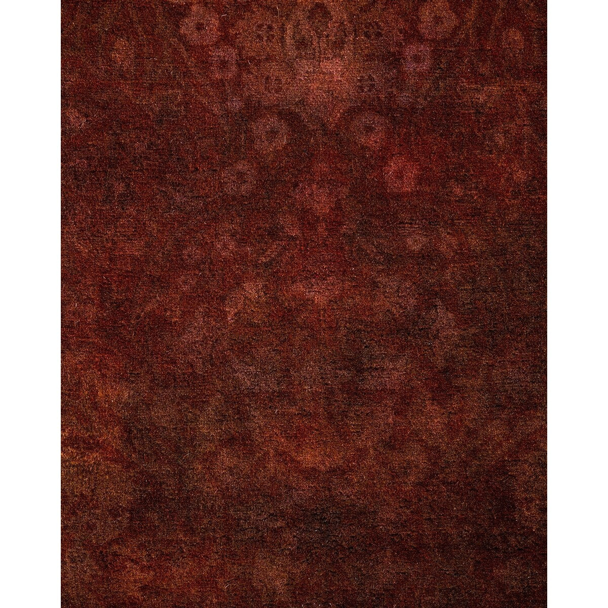 Overton Hand Knotted Wool Vintage Inspired Modern Contemporary Overdyed Brown Runner Rug - 2' 7" x 8' 5"