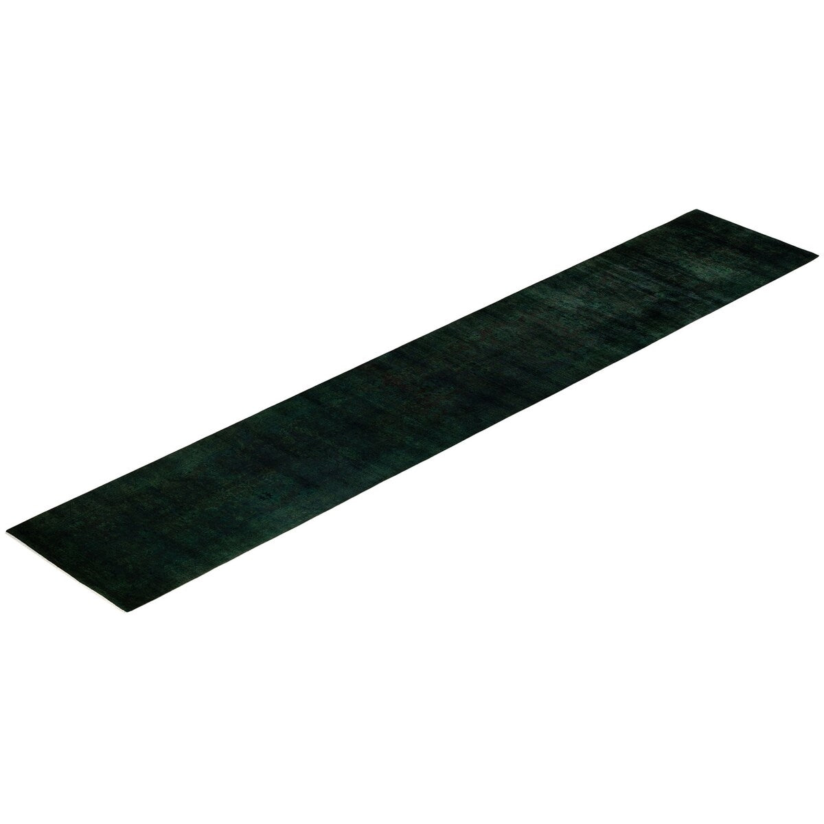 Overton Hand Knotted Wool Vintage Inspired Modern Contemporary Overdyed Burgundy Runner Rug - 3' 1" x 18' 4"