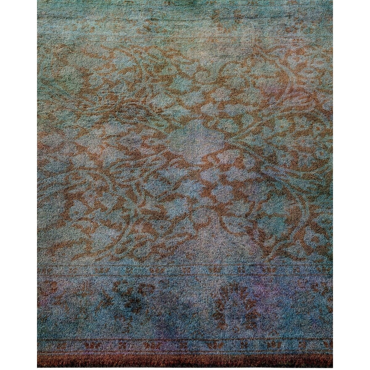 Overton Hand Knotted Wool Vintage Inspired Modern Contemporary Overdyed Gray Runner Rug - 2' 7" x 10' 3"