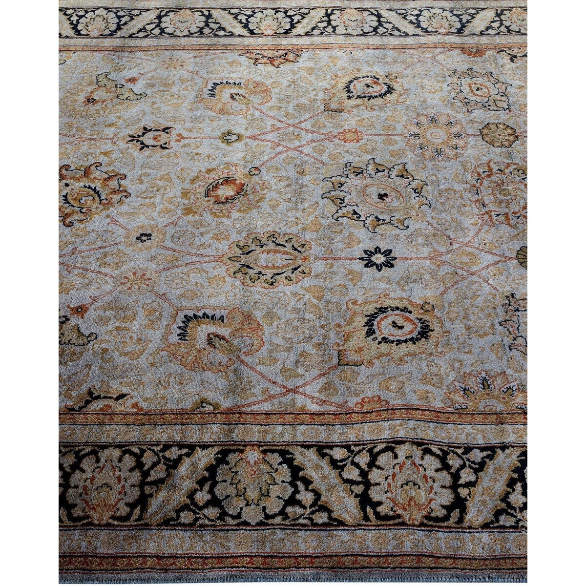 Overton Hand Knotted Wool Vintage Inspired Modern Contemporary Overdyed Gray Area Rug - 4' 7" x 6' 5"