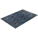 Fine Vibrance, One-of-a-Kind Hand-Knotted Area Rug - Gray, 6' 2" x 9' 0" - 6' 2" x 9' 0"