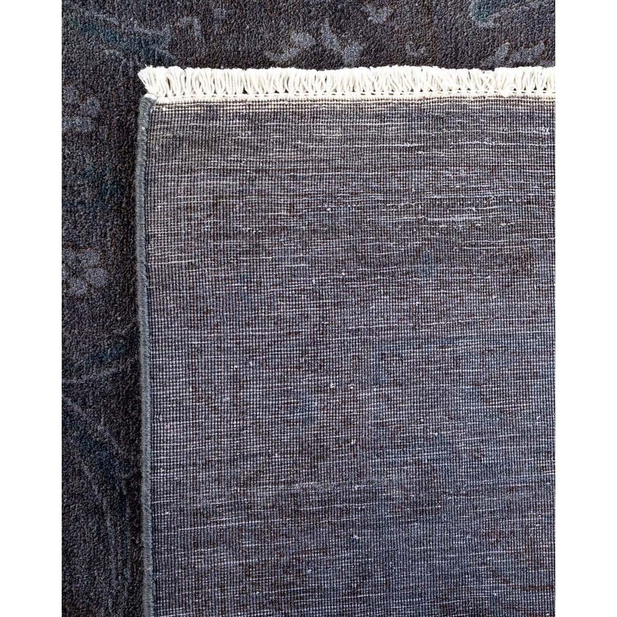 Overton Hand Knotted Wool Vintage Inspired Modern Contemporary Overdyed Gray Area Rug - 8' 0" x 10' 8"