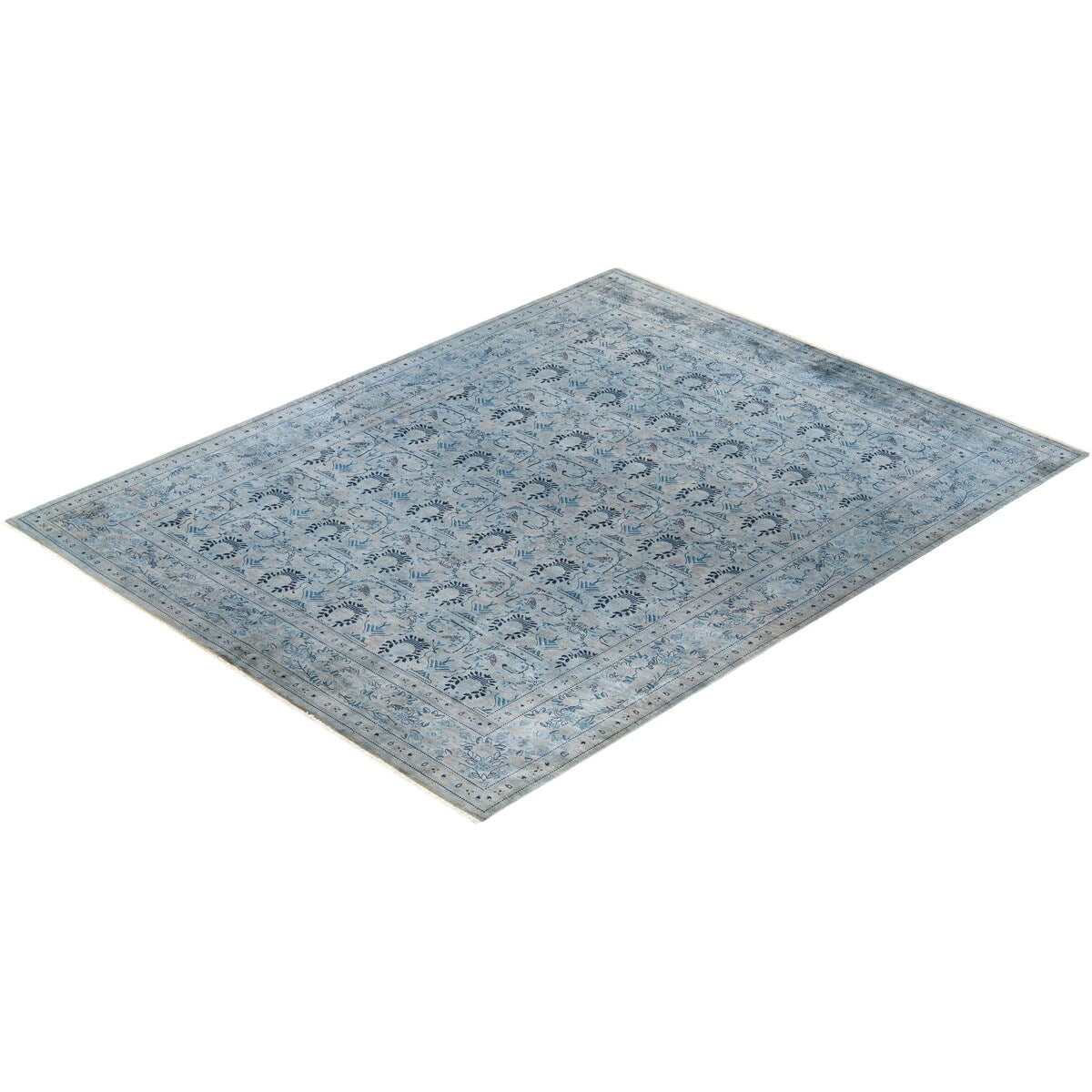 Fine Vibrance, One-of-a-Kind Hand-Knotted Area Rug - Gray, 8' 1" x 10' 2" - 8' 1" x 10' 2"