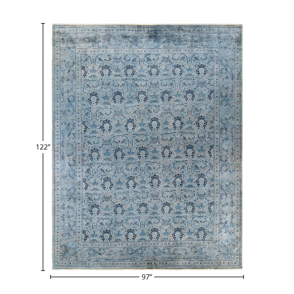 Fine Vibrance, One-of-a-Kind Hand-Knotted Area Rug - Gray, 8' 1" x 10' 2" - 8' 1" x 10' 2"