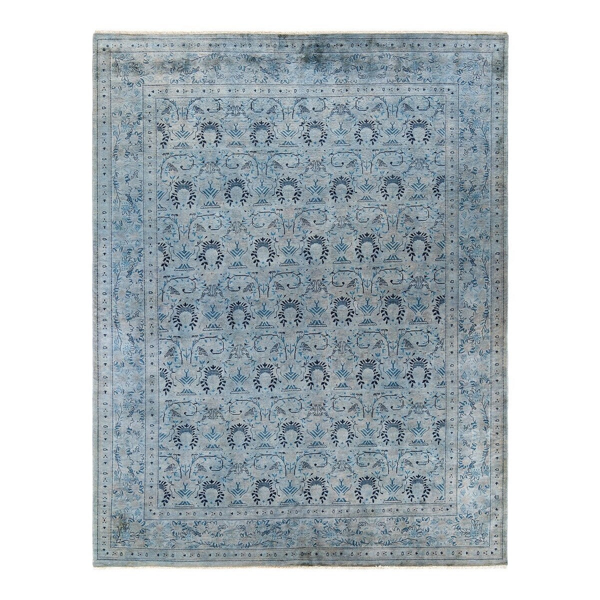 Fine Vibrance, One-of-a-Kind Hand-Knotted Area Rug - Gray, 8' 1" x 10' 2" - 8' 1" x 10' 2"
