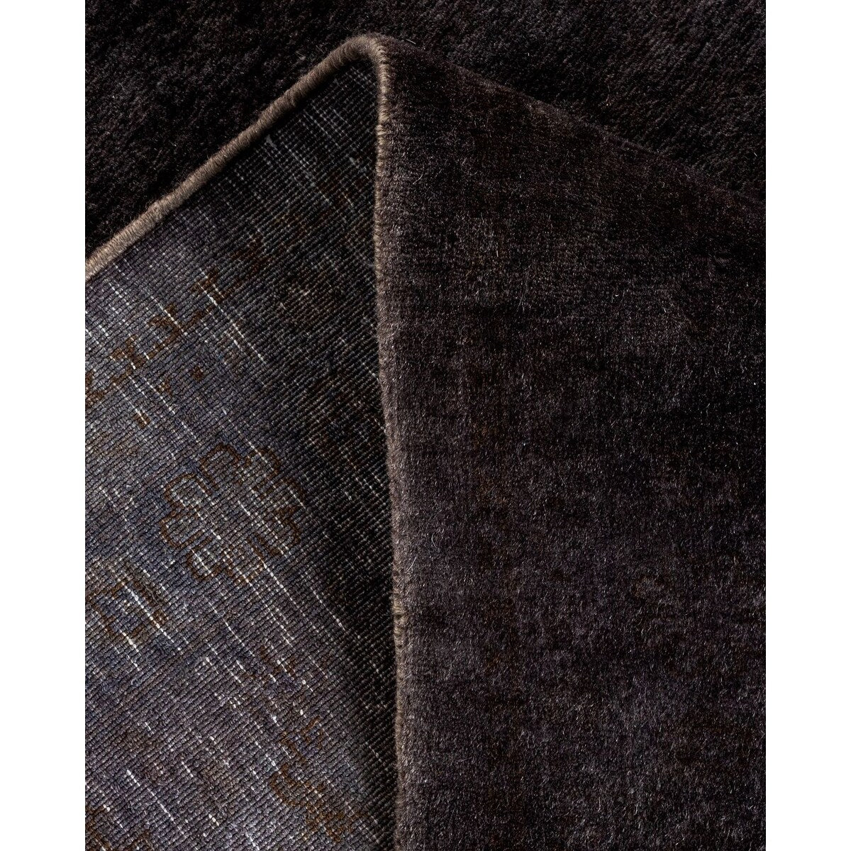 Overton Hand Knotted Wool Vintage Inspired Modern Contemporary Overdyed Gray Area Rug - 8' 1" x 10' 4"