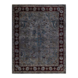 Overton Hand Knotted Wool Vintage Inspired Modern Contemporary Overdyed Gray Area Rug - 8' 1" x 10' 4"