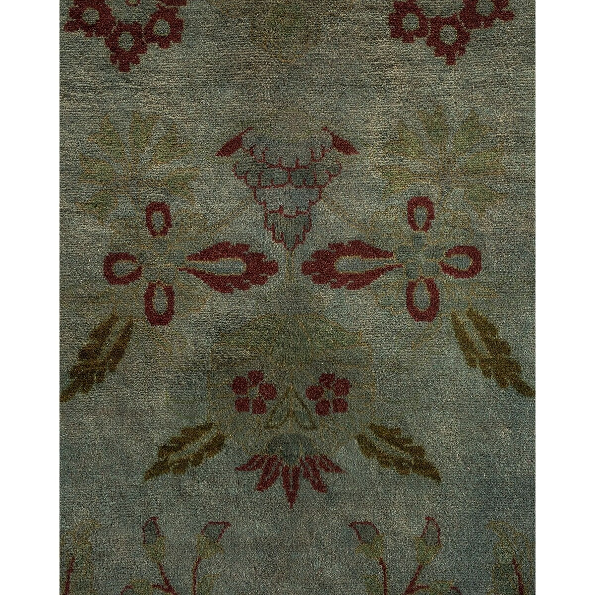 Overton Hand Knotted Wool Vintage Inspired Modern Contemporary Overdyed Gray Area Rug - 8' 1" x 10' 5"