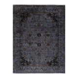 Overton Hand Knotted Wool Vintage Inspired Modern Contemporary Overdyed Gray Area Rug - 8' 1" x 10' 8"