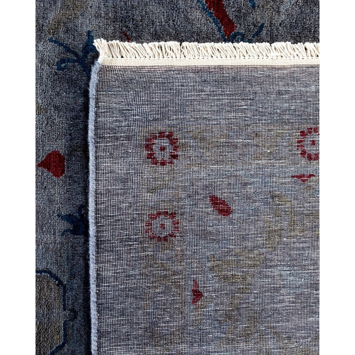 Overton Hand Knotted Wool Vintage Inspired Modern Contemporary Overdyed Gray Area Rug - 8' 2" x 10' 3"