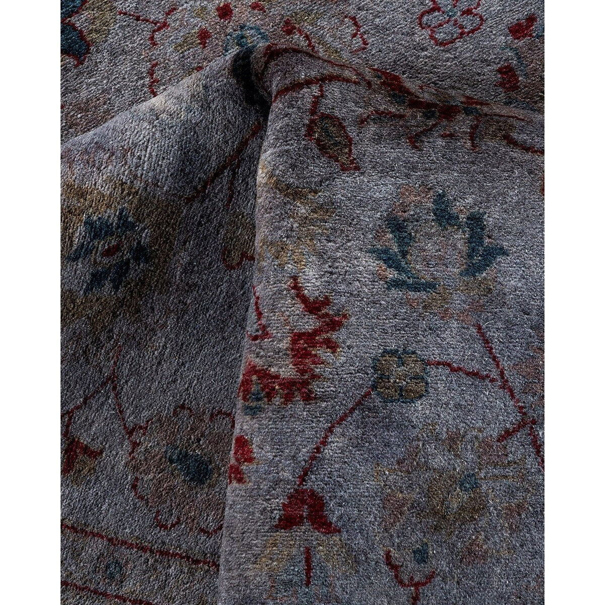 Overton Hand Knotted Wool Vintage Inspired Modern Contemporary Overdyed Gray Area Rug - 8' 3" x 10' 0"