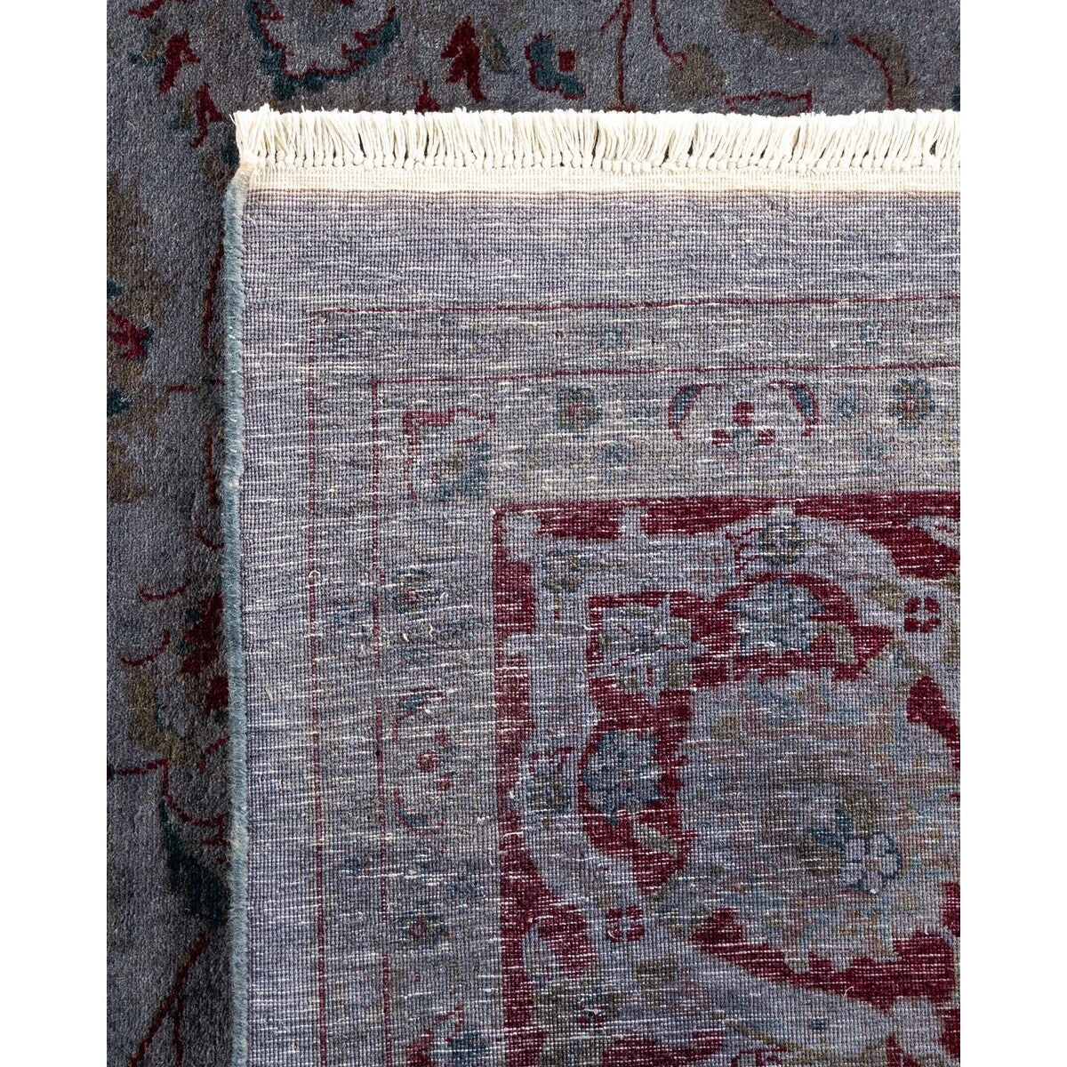 Overton Hand Knotted Wool Vintage Inspired Modern Contemporary Overdyed Gray Area Rug - 8' 3" x 10' 0"