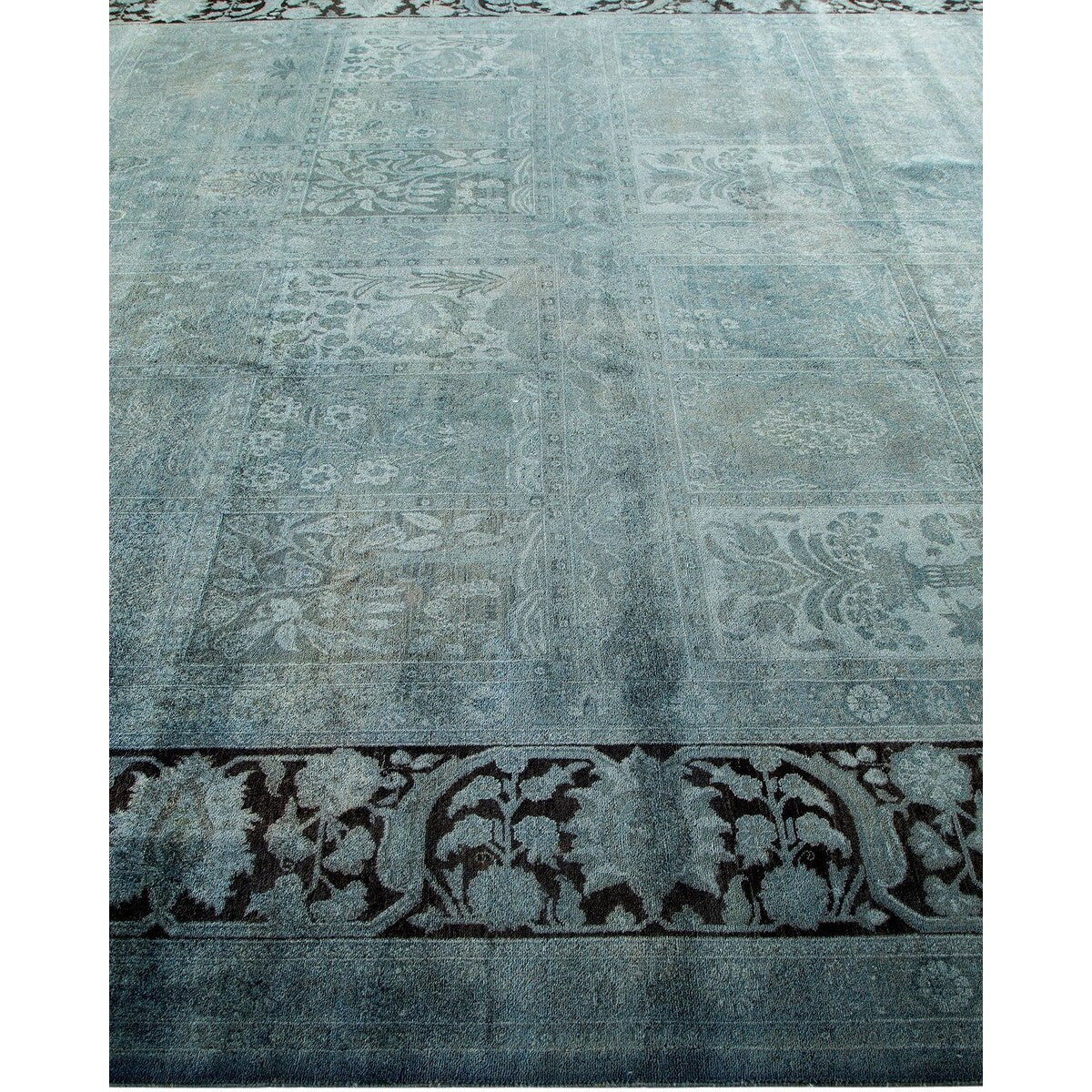 Overton Hand Knotted Wool Vintage Inspired Modern Contemporary Overdyed Gray Area Rug - 8' 3" x 10' 2"