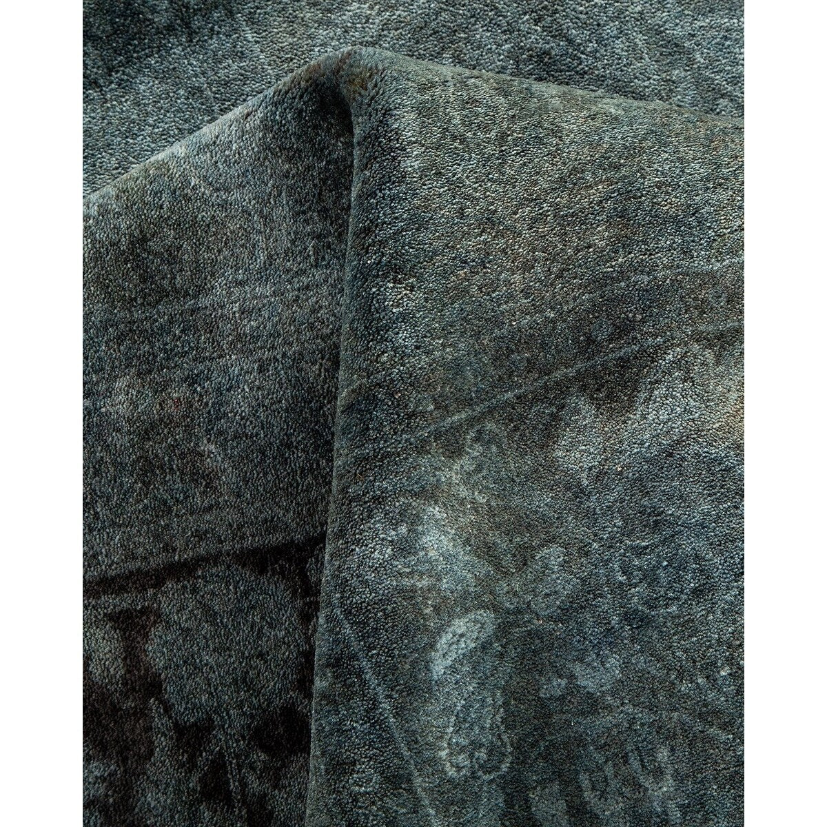 Overton Hand Knotted Wool Vintage Inspired Modern Contemporary Overdyed Gray Area Rug - 8' 3" x 10' 2"