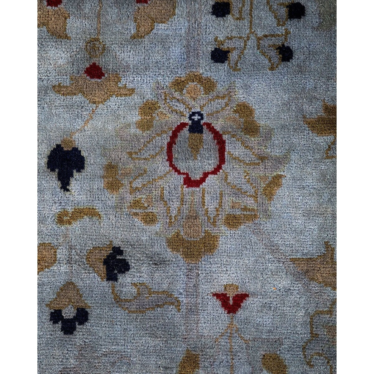 Overton Hand Knotted Wool Vintage Inspired Modern Contemporary Overdyed Gray Area Rug - 8' 3" x 10' 4"